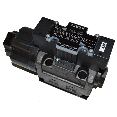 Nachi Hydraulic Valve, Single Solenoid, D05, AC110V, P to A, B to T w/ Light SS-G03-A3X-R-C115-E22